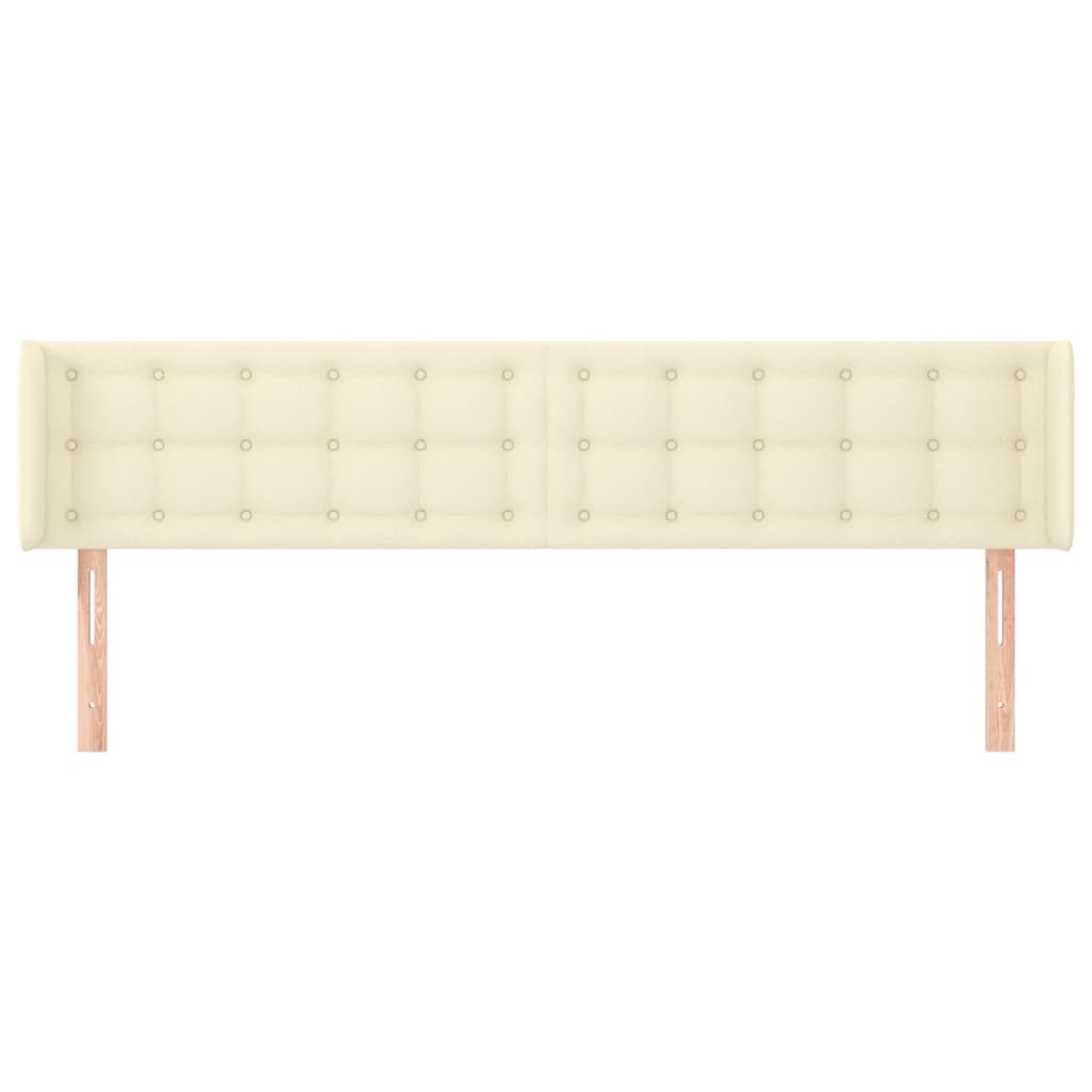 Čelo Postele Typu Ušák Krémové 163X16X78/88 Cm Umělá Kůže