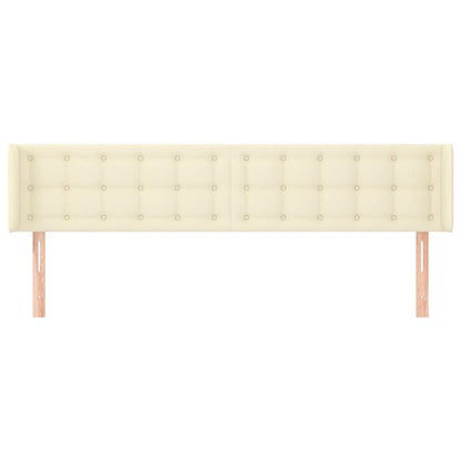 Čelo Postele Typu Ušák Krémové 163X16X78/88 Cm Umělá Kůže