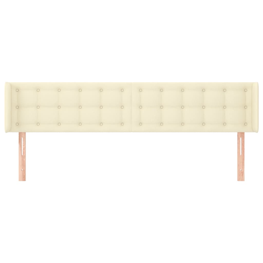 Čelo Postele Typu Ušák Krémové 183X16X78/88 Cm Umělá Kůže