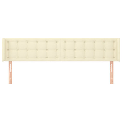 Čelo Postele Typu Ušák Krémové 183X16X78/88 Cm Umělá Kůže