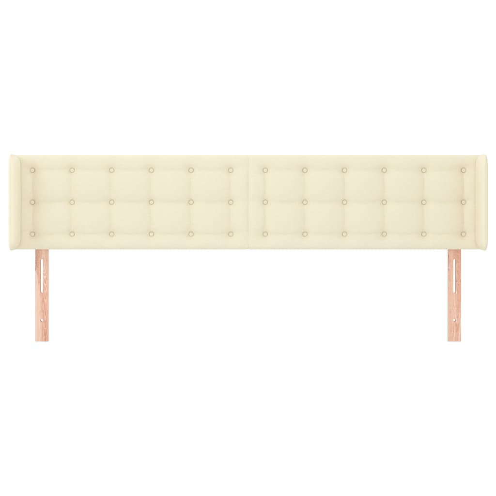 Čelo Postele Typu Ušák Krémové 203X16X78/88 Cm Umělá Kůže