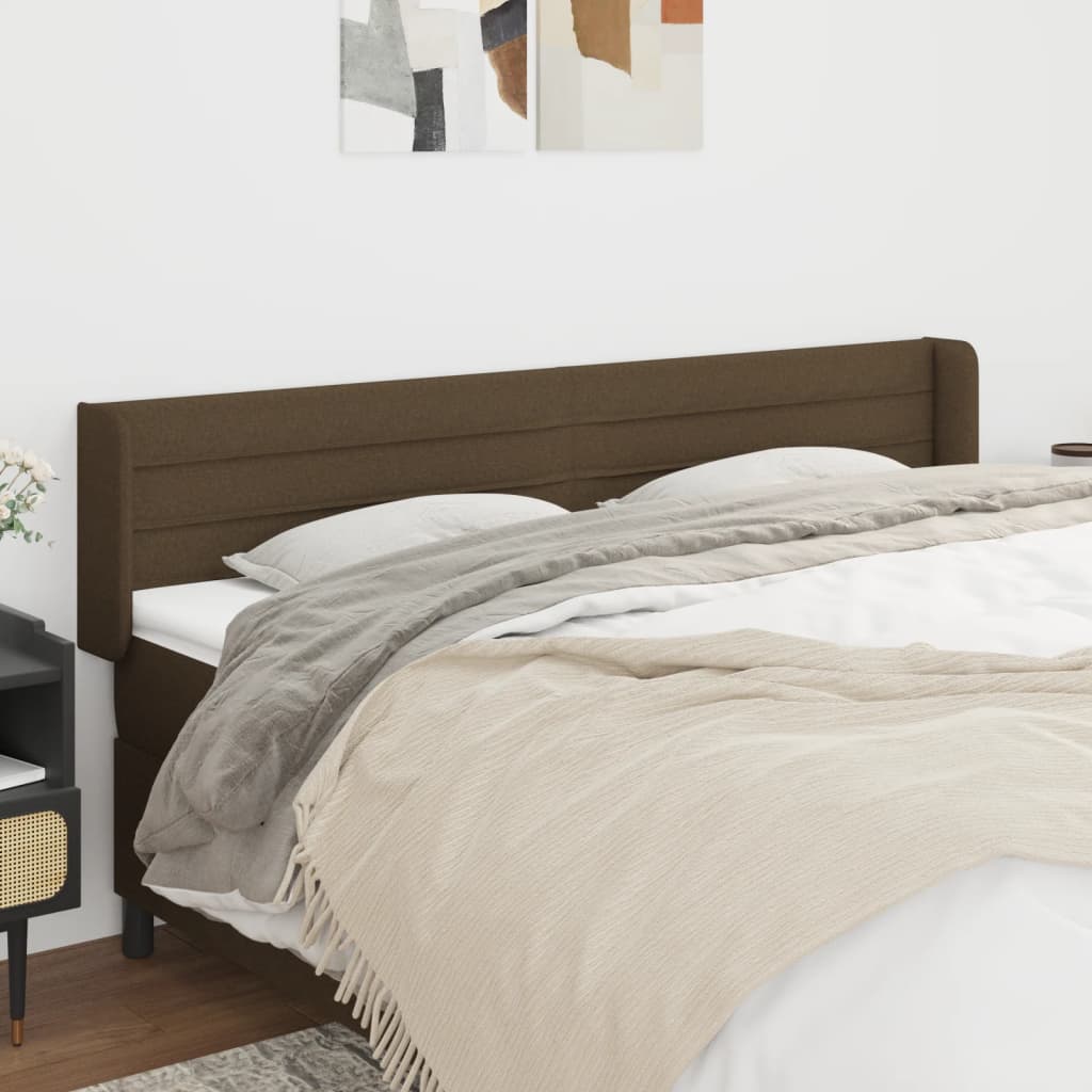 Čelo Postele Typu Ušák Tmavě Hnědé Textil