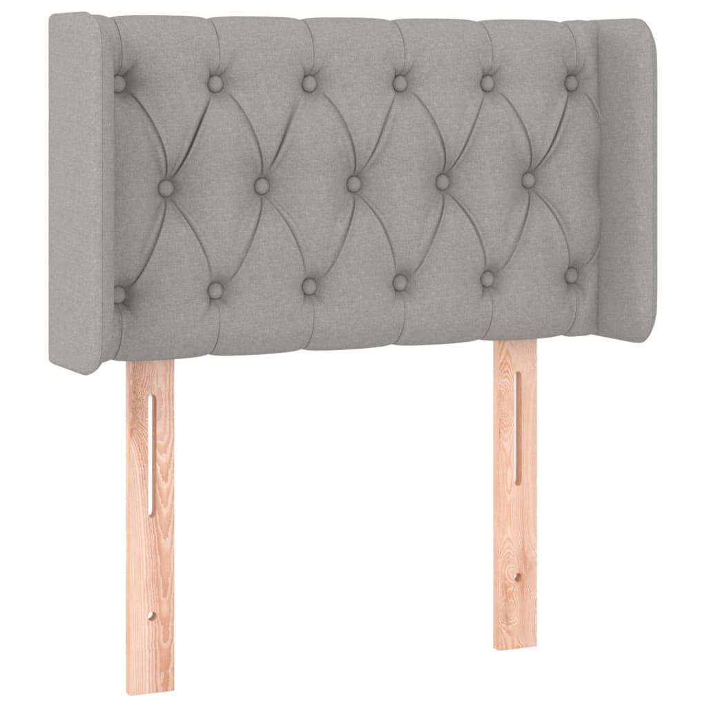 Čelo Postele Typu Ušák Světle Šedé 83X16X78/88 Cm Textil