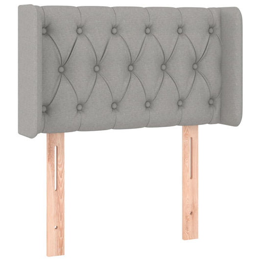 Čelo Postele Typu Ušák Světle Šedé 83X16X78/88 Cm Textil