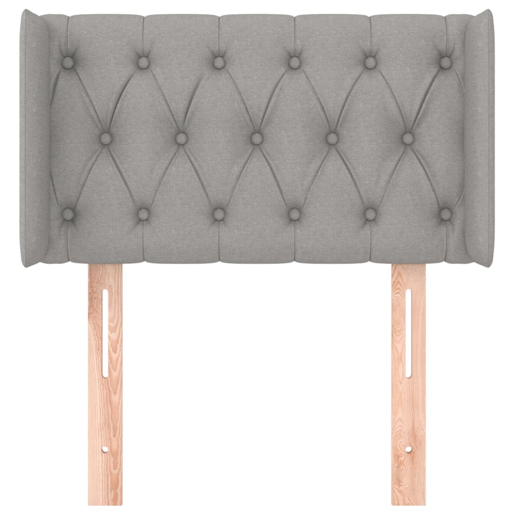 Čelo Postele Typu Ušák Světle Šedé 83X16X78/88 Cm Textil