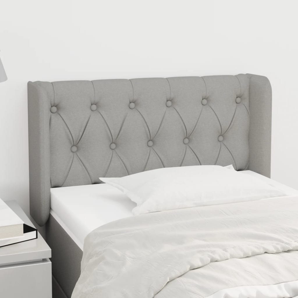 Čelo Postele Typu Ušák Světle Šedé 83X16X78/88 Cm Textil