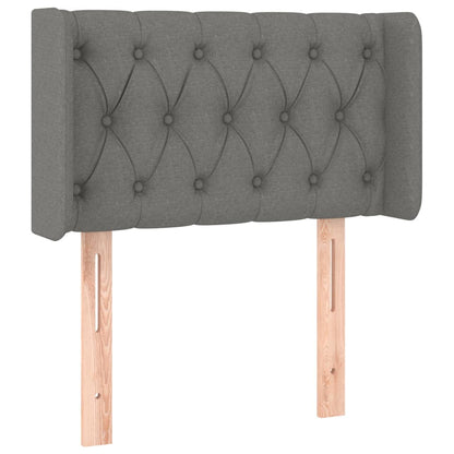 Čelo Postele Typu Ušák Tmavě Šedé 83X16X78/88 Cm Textil