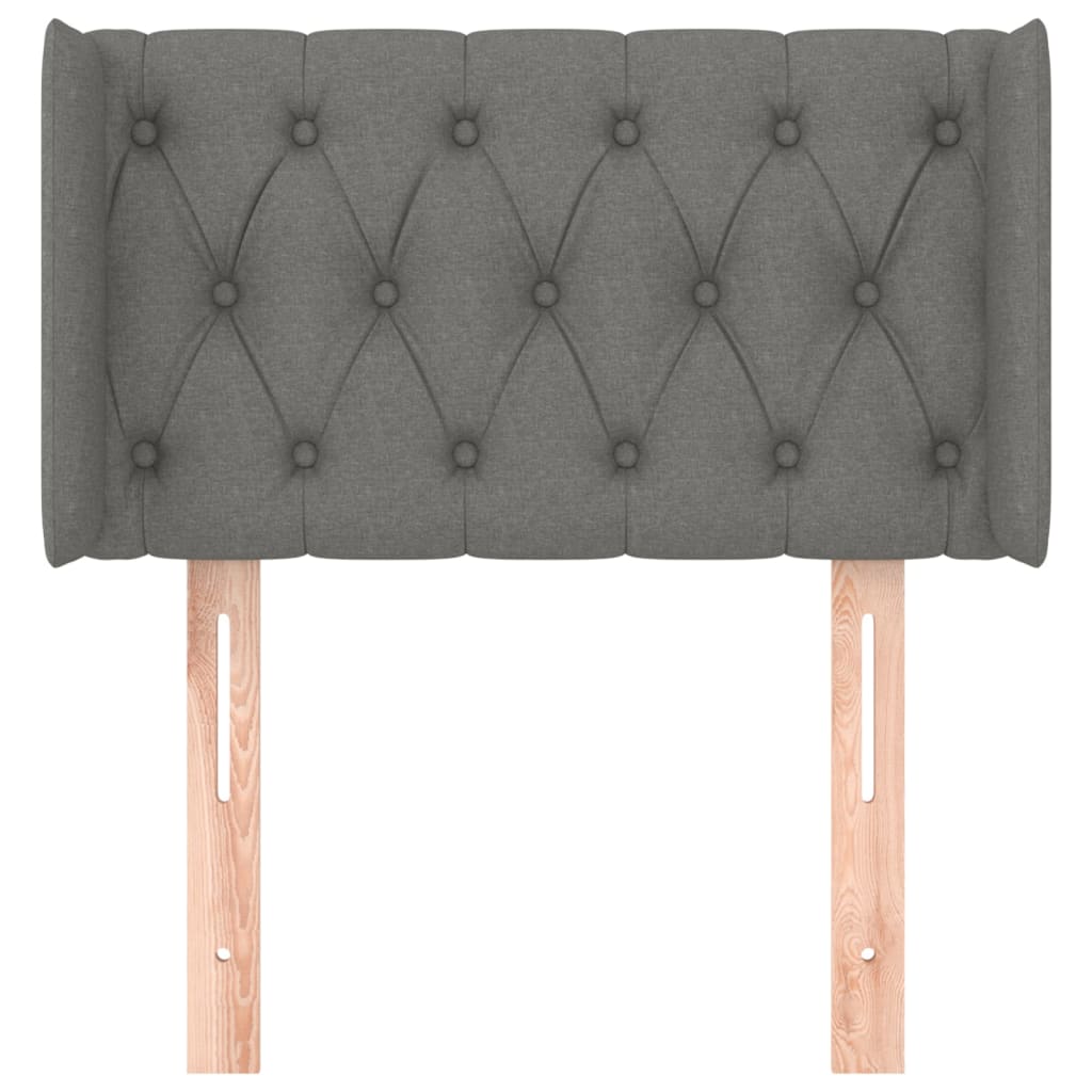 Čelo Postele Typu Ušák Tmavě Šedé 83X16X78/88 Cm Textil