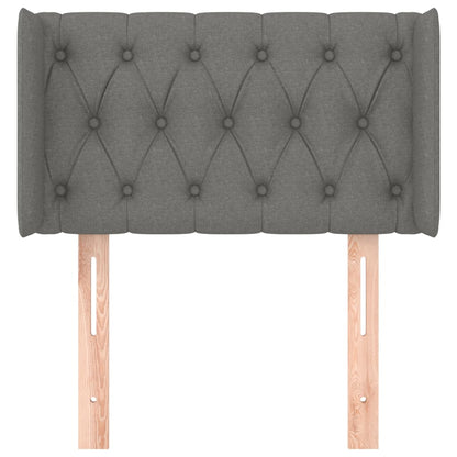Čelo Postele Typu Ušák Tmavě Šedé 83X16X78/88 Cm Textil