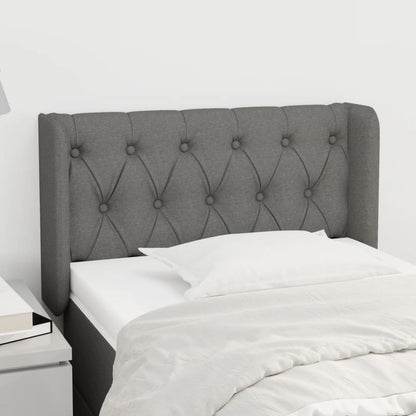 Čelo Postele Typu Ušák Tmavě Šedé 83X16X78/88 Cm Textil