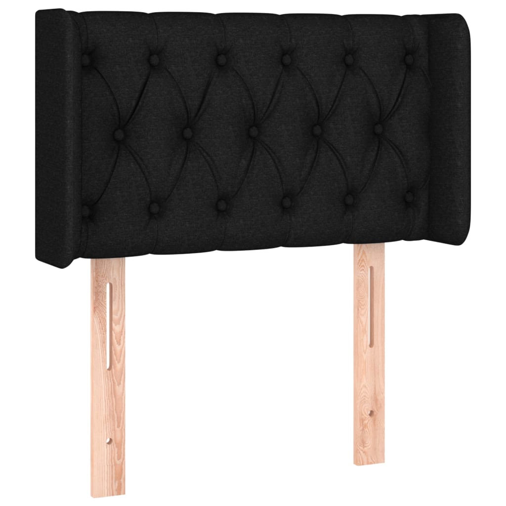 Čelo Postele Typu Ušák Černé 83 X 16 X 78/88 Cm Textil
