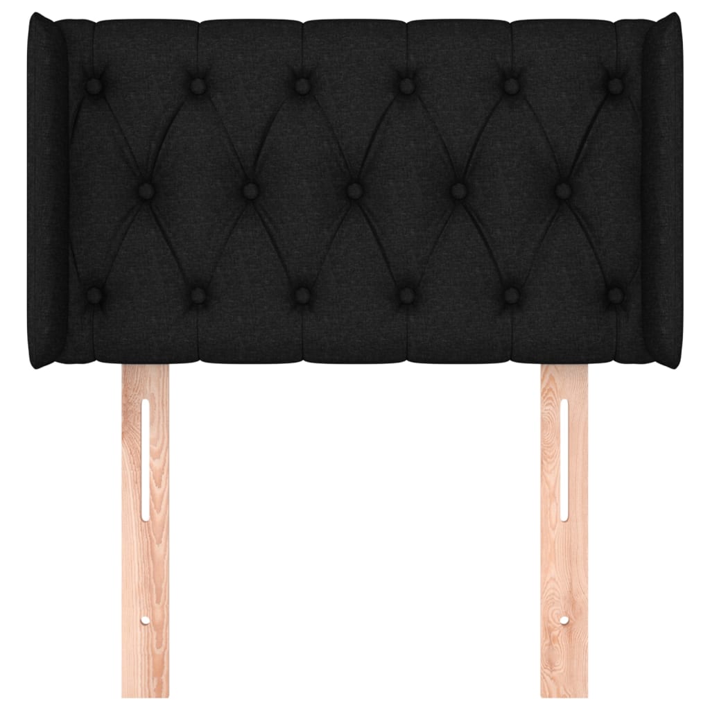 Čelo Postele Typu Ušák Černé 83 X 16 X 78/88 Cm Textil