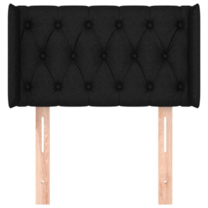 Čelo Postele Typu Ušák Černé 83 X 16 X 78/88 Cm Textil