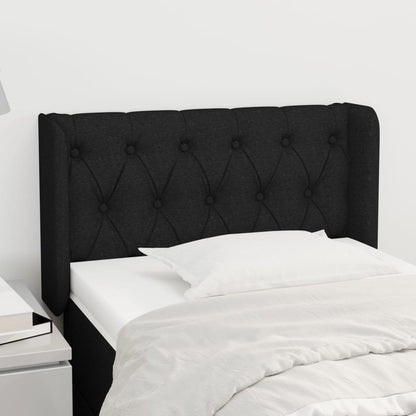 Čelo Postele Typu Ušák Černé 83 X 16 X 78/88 Cm Textil