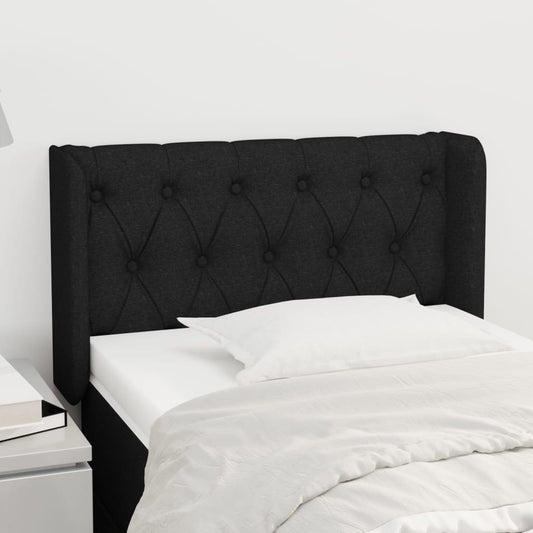 Čelo Postele Typu Ušák Černé 83 X 16 X 78/88 Cm Textil