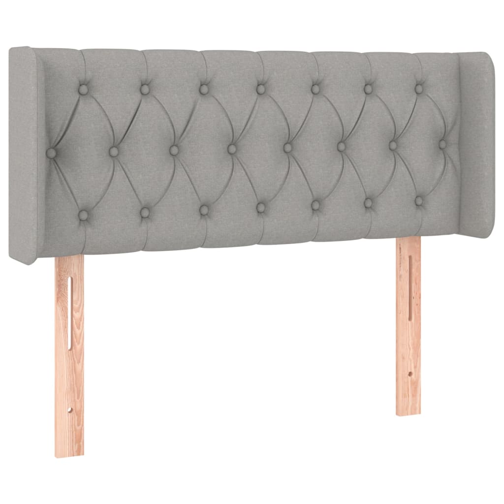 Čelo Postele Typu Ušák Světle Šedé 93X16X78/88 Cm Textil