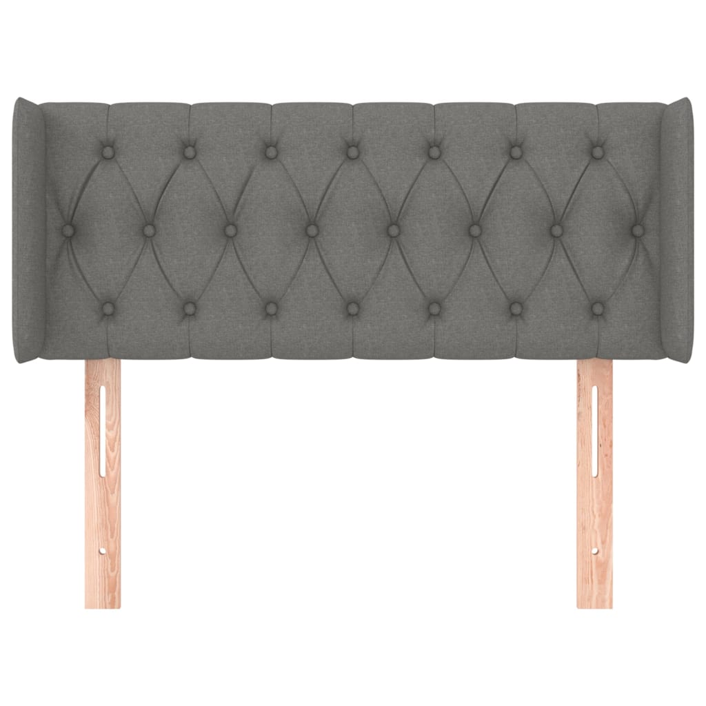 Čelo Postele Typu Ušák Tmavě Šedé 93X16X78/88 Cm Textil