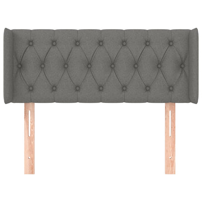 Čelo Postele Typu Ušák Tmavě Šedé 93X16X78/88 Cm Textil