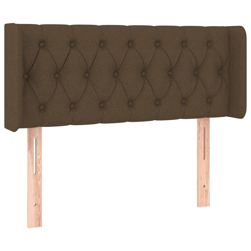Čelo Postele Typu Ušák Tmavě Hnědé 93X16X78/88 Cm Textil