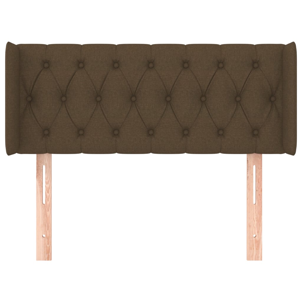 Čelo Postele Typu Ušák Tmavě Hnědé 93X16X78/88 Cm Textil