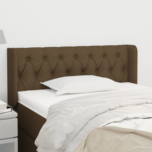 Čelo Postele Typu Ušák Tmavě Hnědé 93X16X78/88 Cm Textil
