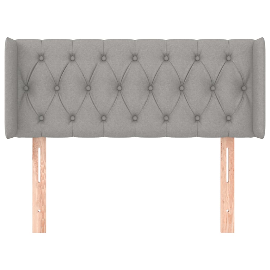 Čelo Postele Typu Ušák Světle Šedé 103X16X78/88 Cm Textil