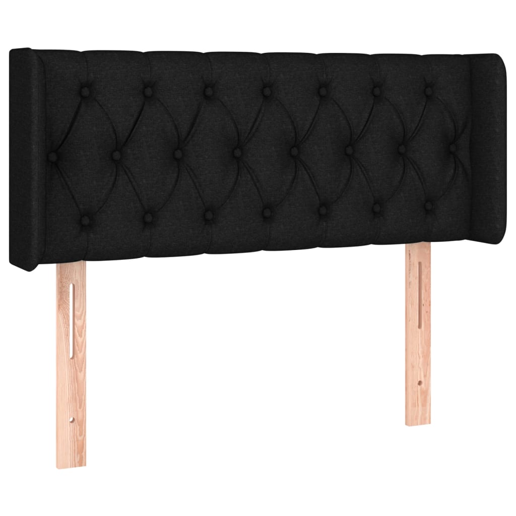 Čelo Postele Typu Ušák Černé 103 X 16 X 78/88 Cm Textil