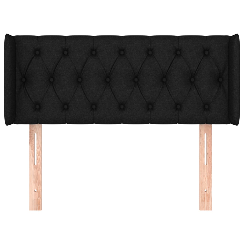 Čelo Postele Typu Ušák Černé 103 X 16 X 78/88 Cm Textil