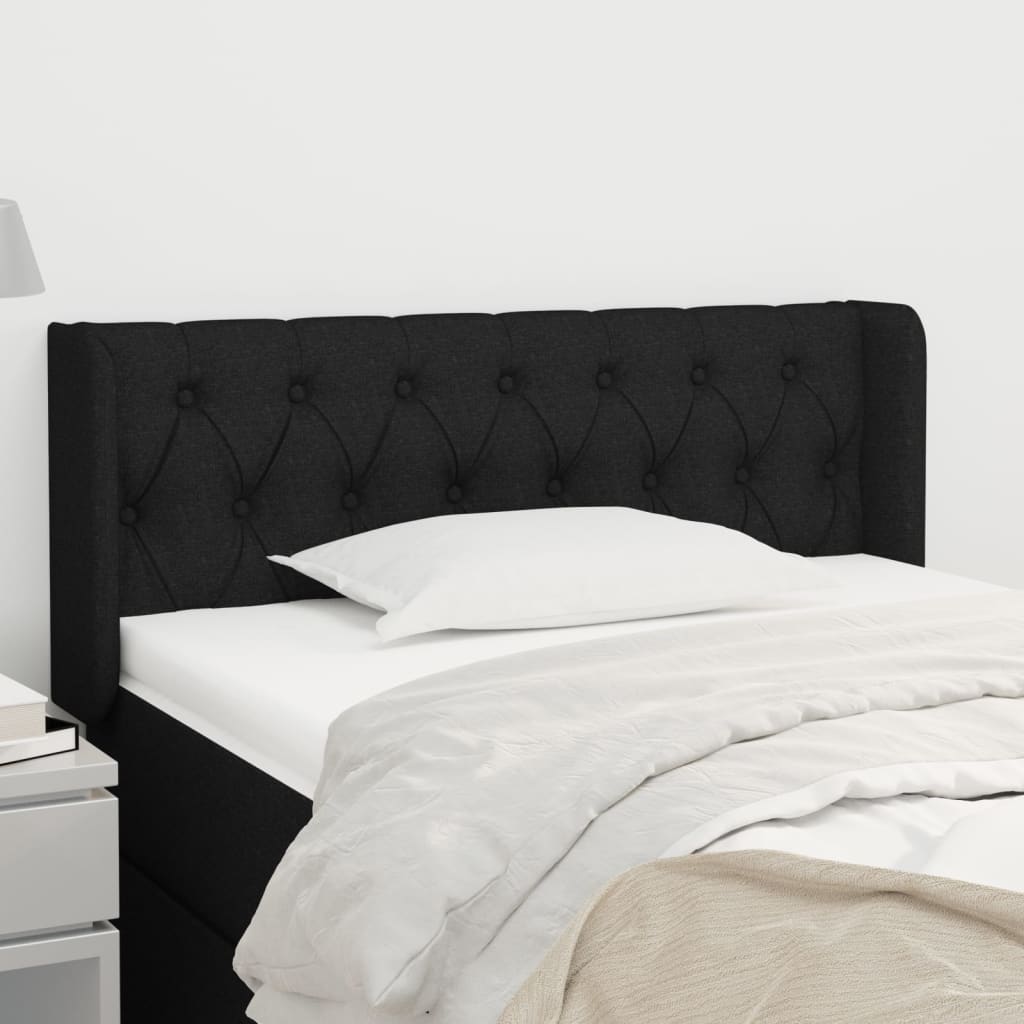 Čelo Postele Typu Ušák Černé 103 X 16 X 78/88 Cm Textil