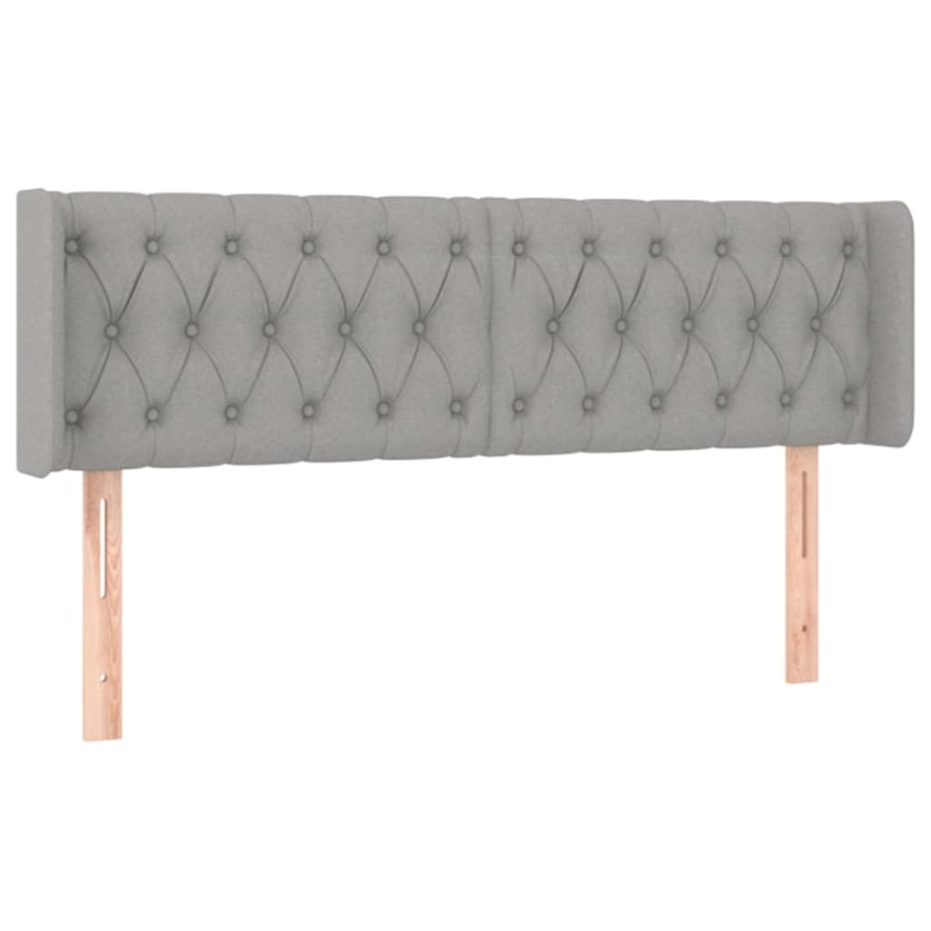 Čelo Postele Typu Ušák Světle Šedé 147X16X78/88 Cm Textil