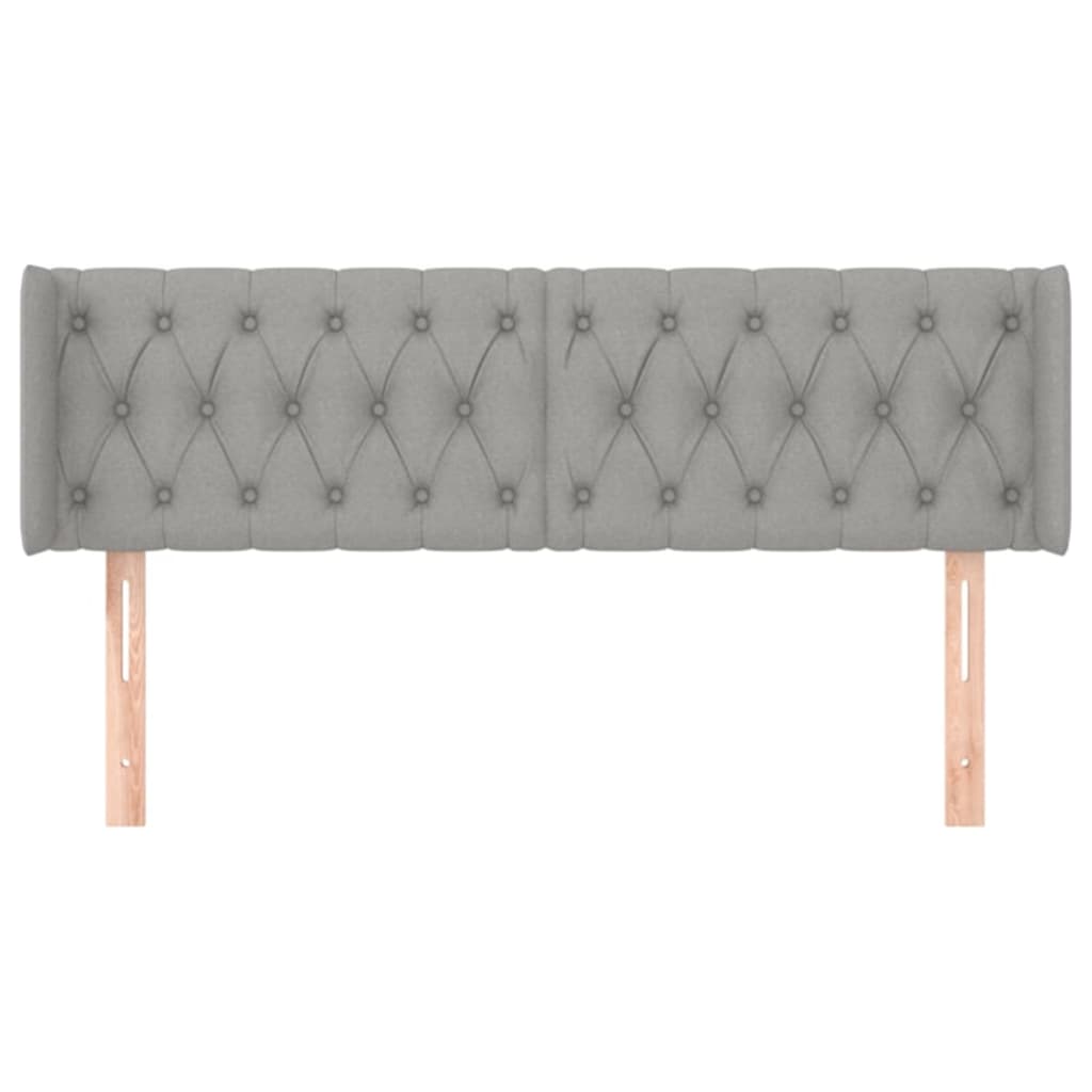 Čelo Postele Typu Ušák Světle Šedé 147X16X78/88 Cm Textil