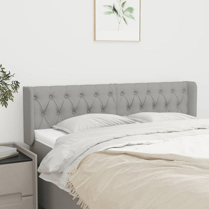 Čelo Postele Typu Ušák Světle Šedé 147X16X78/88 Cm Textil