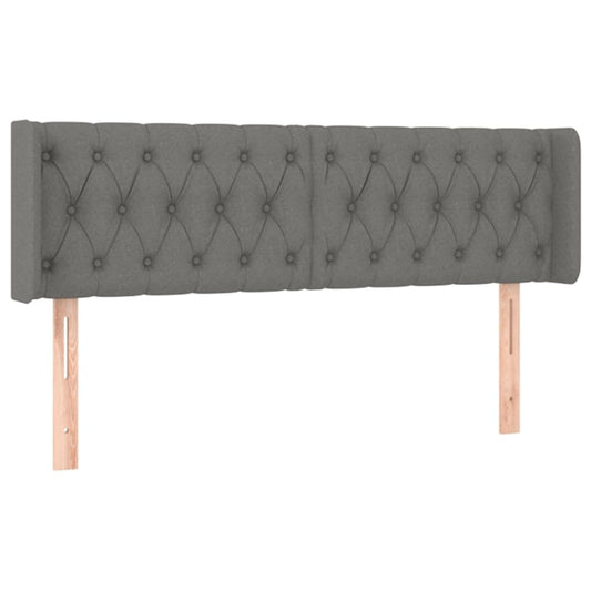 Čelo Postele Typu Ušák Tmavě Šedé 147X16X78/88 Cm Textil
