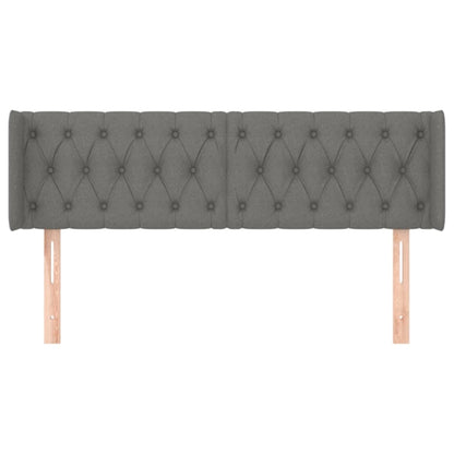 Čelo Postele Typu Ušák Tmavě Šedé 147X16X78/88 Cm Textil