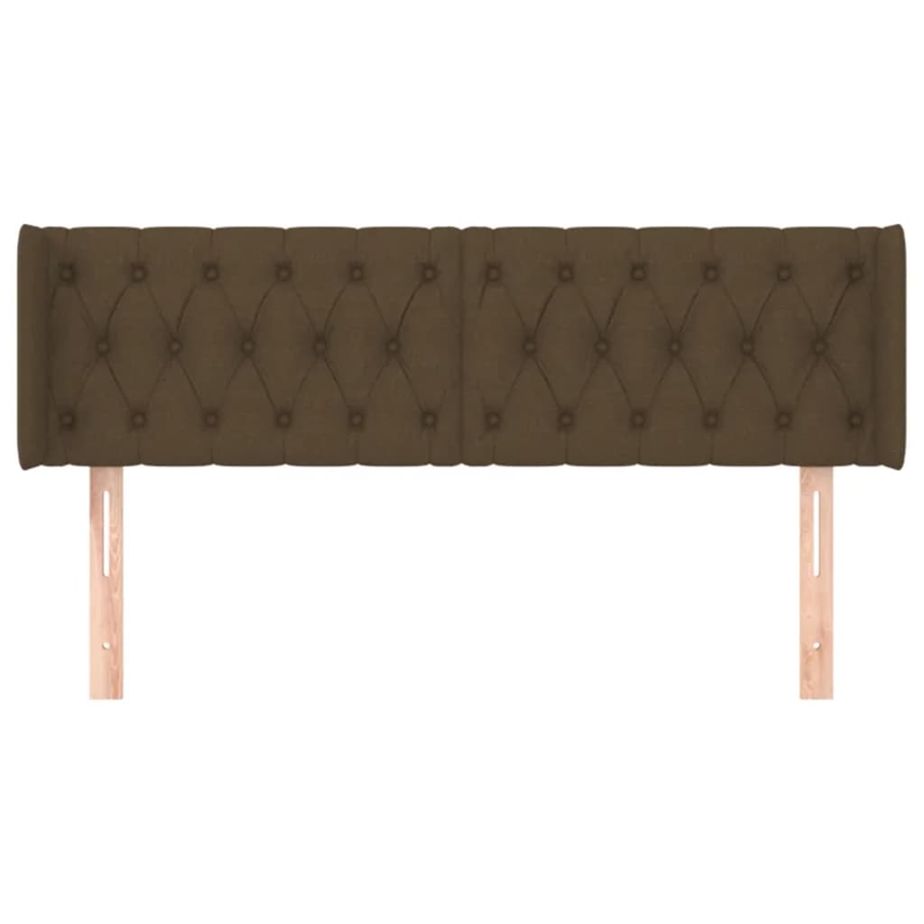 Čelo Postele Typu Ušák Tmavě Hnědé 147X16X78/88 Cm Textil