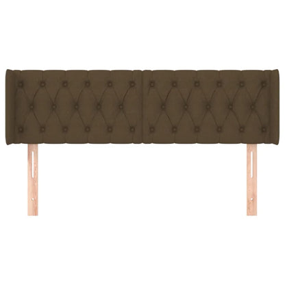 Čelo Postele Typu Ušák Tmavě Hnědé 147X16X78/88 Cm Textil