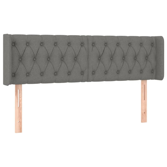Čelo Postele Typu Ušák Tmavě Šedé 163X16X78/88 Cm Textil