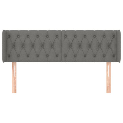 Čelo Postele Typu Ušák Tmavě Šedé 163X16X78/88 Cm Textil