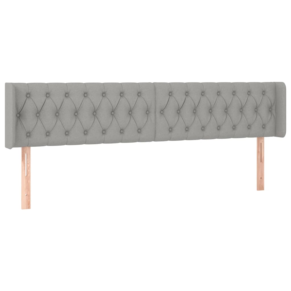 Čelo Postele Typu Ušák Světle Šedé 183X16X78/88 Cm Textil