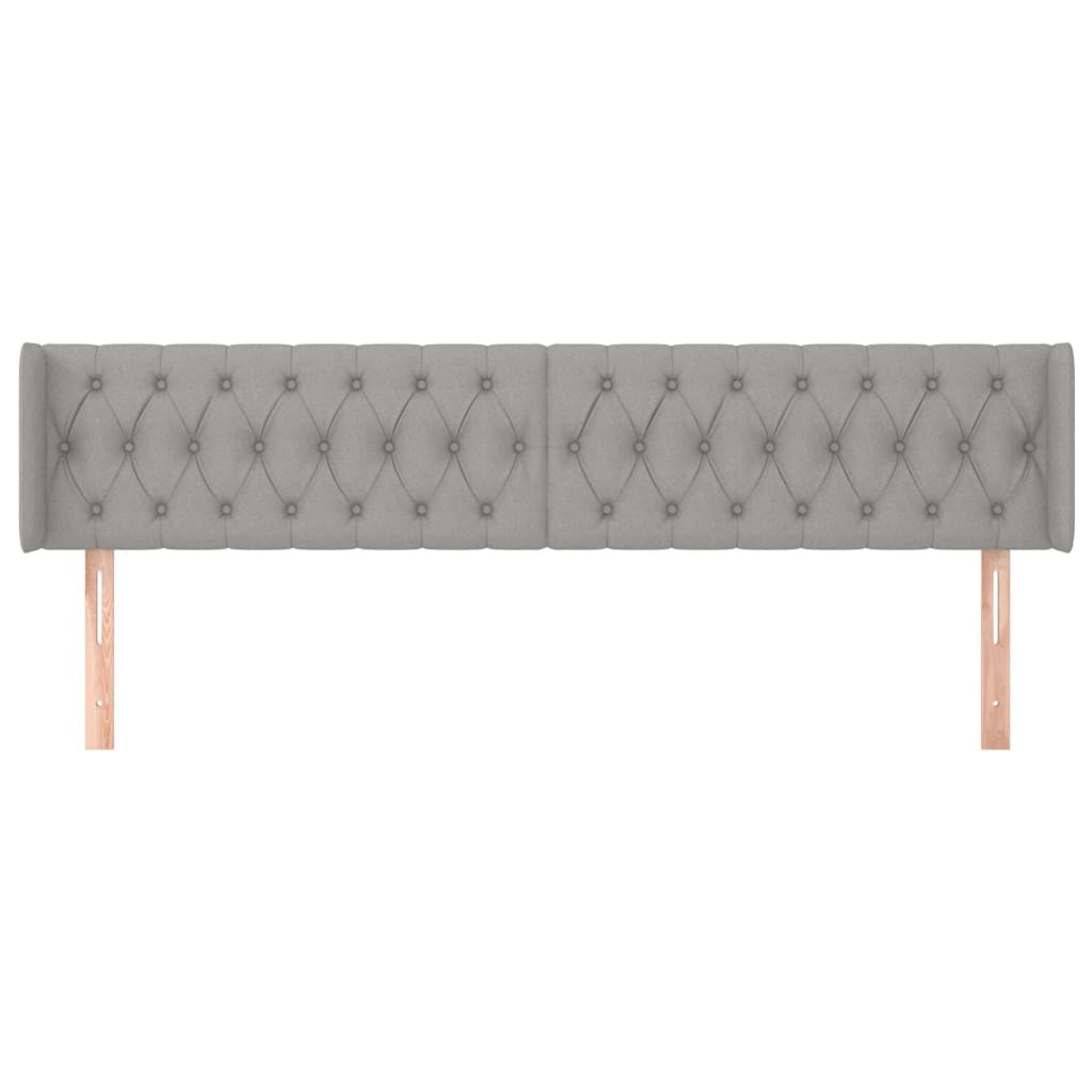 Čelo Postele Typu Ušák Světle Šedé 183X16X78/88 Cm Textil