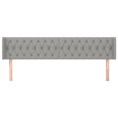 Čelo Postele Typu Ušák Světle Šedé 183X16X78/88 Cm Textil