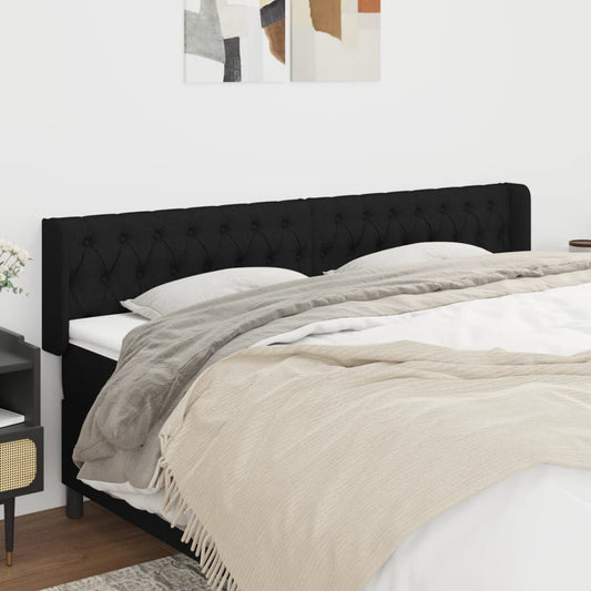 Čelo Postele Typu Ušák Černé 183X16X78/88 Cm Textil