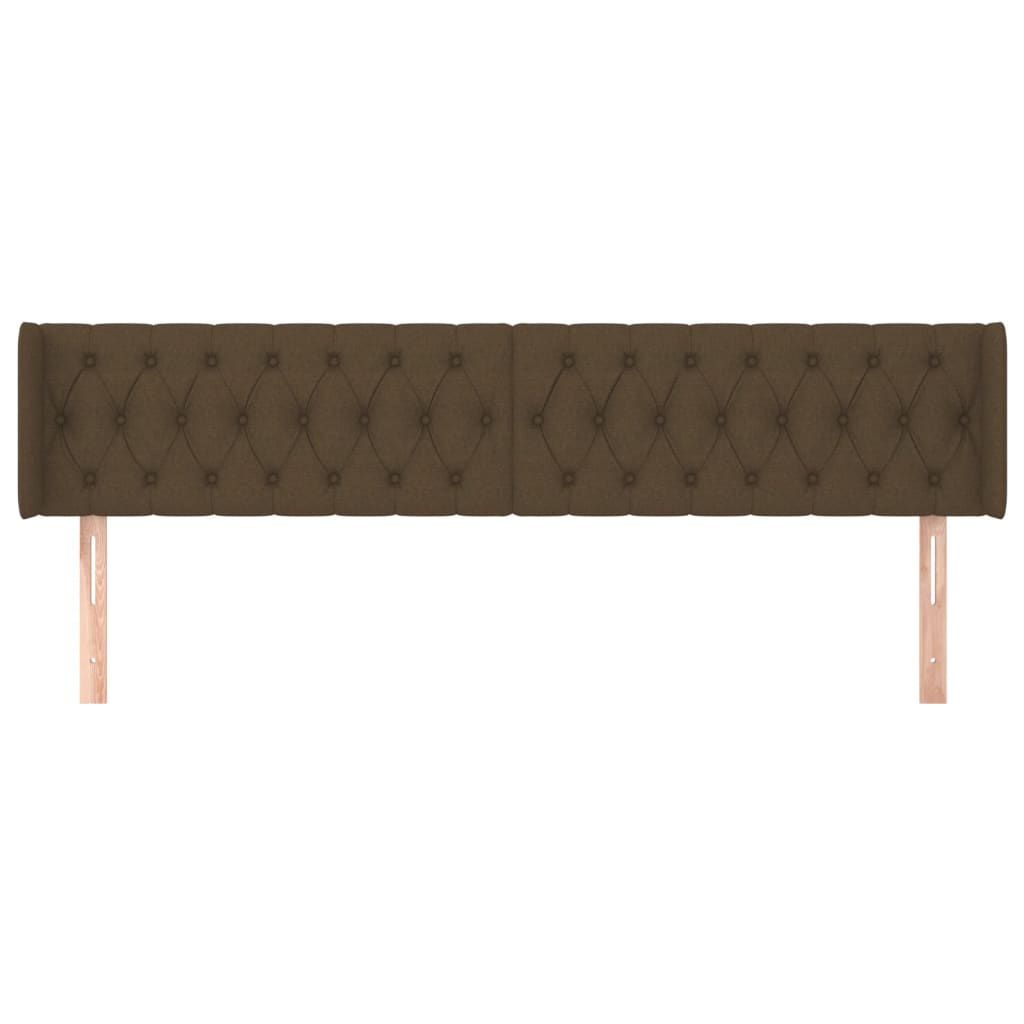 Čelo Postele Typu Ušák Tmavě Hnědé 183X16X78/88 Cm Textil