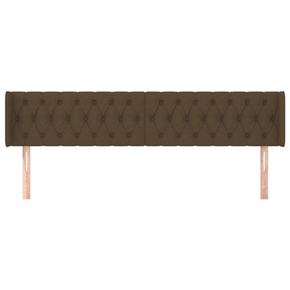 Čelo Postele Typu Ušák Tmavě Hnědé 183X16X78/88 Cm Textil