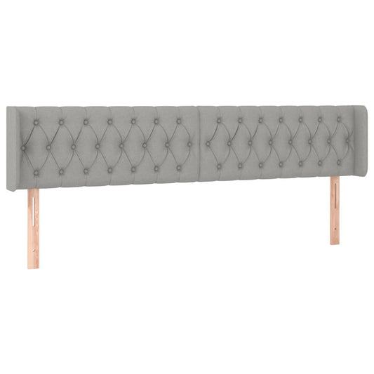 Čelo Postele Typu Ušák Světle Šedé 203X16X78/88 Cm Textil