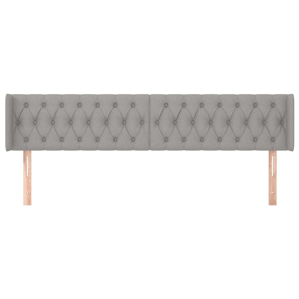Čelo Postele Typu Ušák Světle Šedé 203X16X78/88 Cm Textil