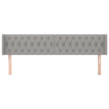 Čelo Postele Typu Ušák Světle Šedé 203X16X78/88 Cm Textil