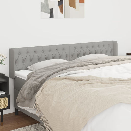 Čelo Postele Typu Ušák Světle Šedé 203X16X78/88 Cm Textil