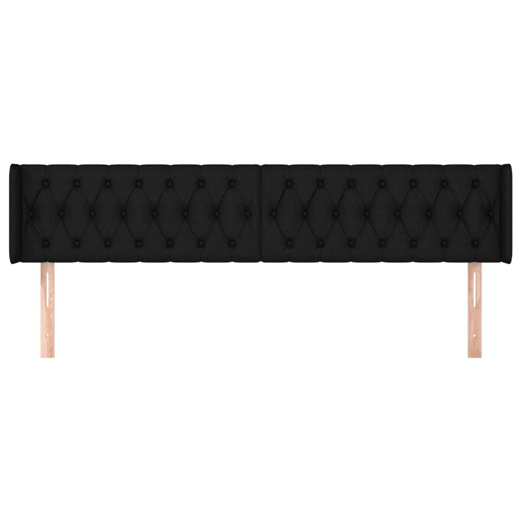 Čelo Postele Typu Ušák Černé 203 X 16 X 78/88 Cm Textil