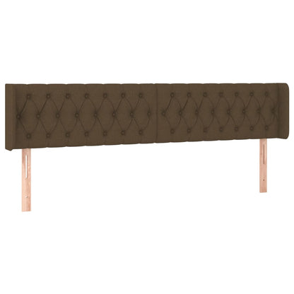 Čelo Postele Typu Ušák Tmavě Hnědé 203X16X78/88 Cm Textil